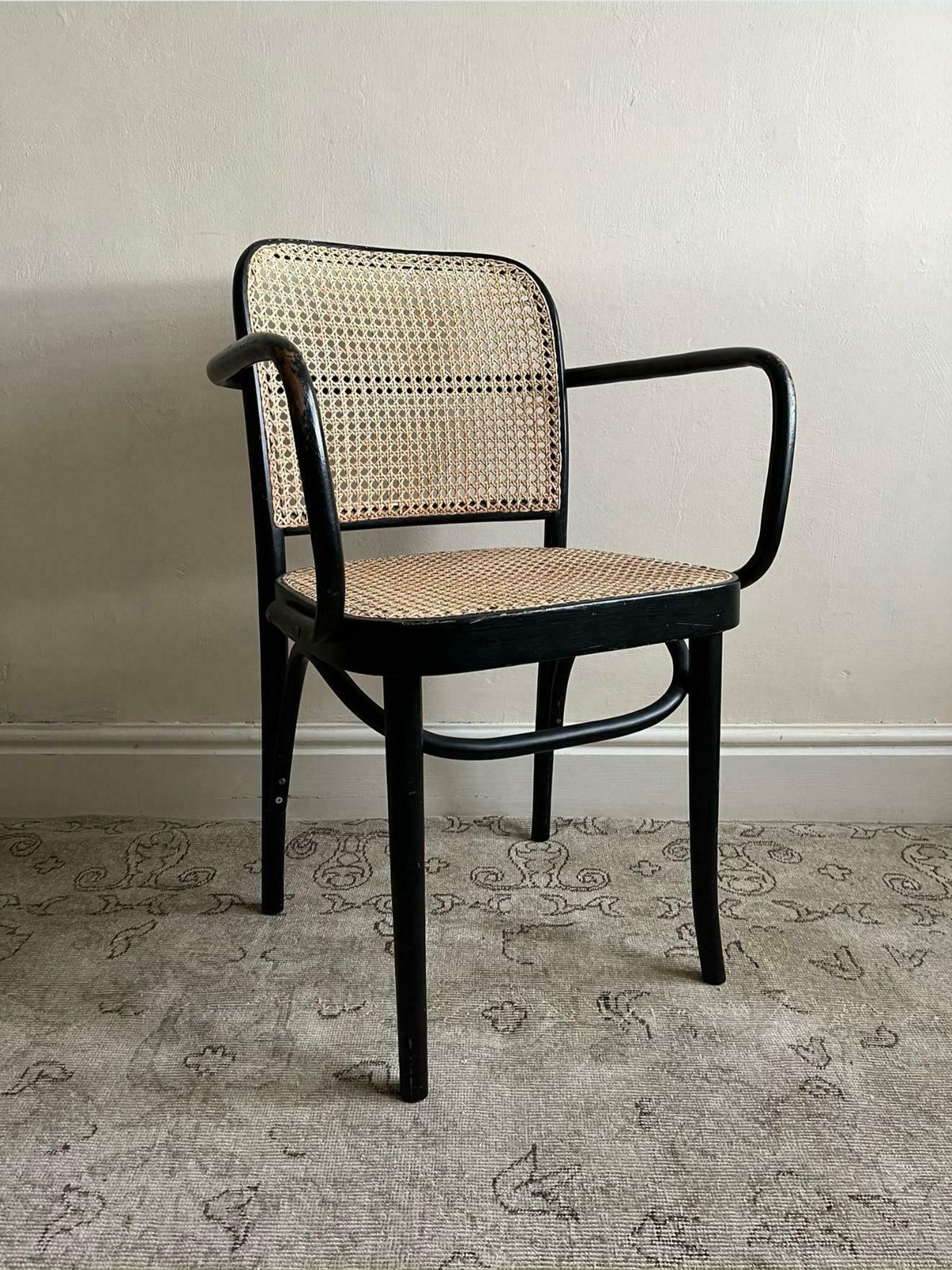 Pair Of Josef Hoffmann Chairs For Thonet Model 911 With Black Bentwood Frame And Cane Seats photo Furniture