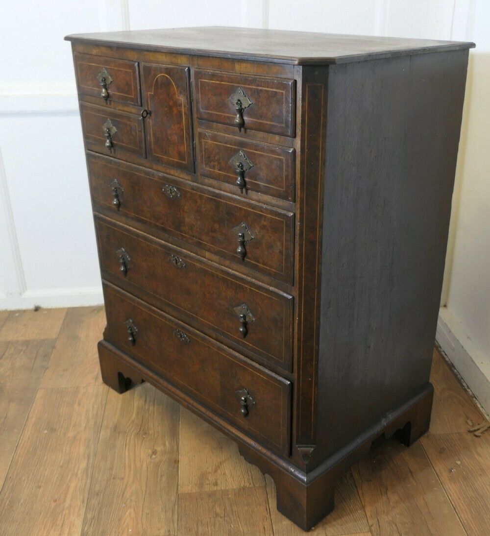 A Fine Bur Walnut And Oak Chest Of Drawers photo Furniture