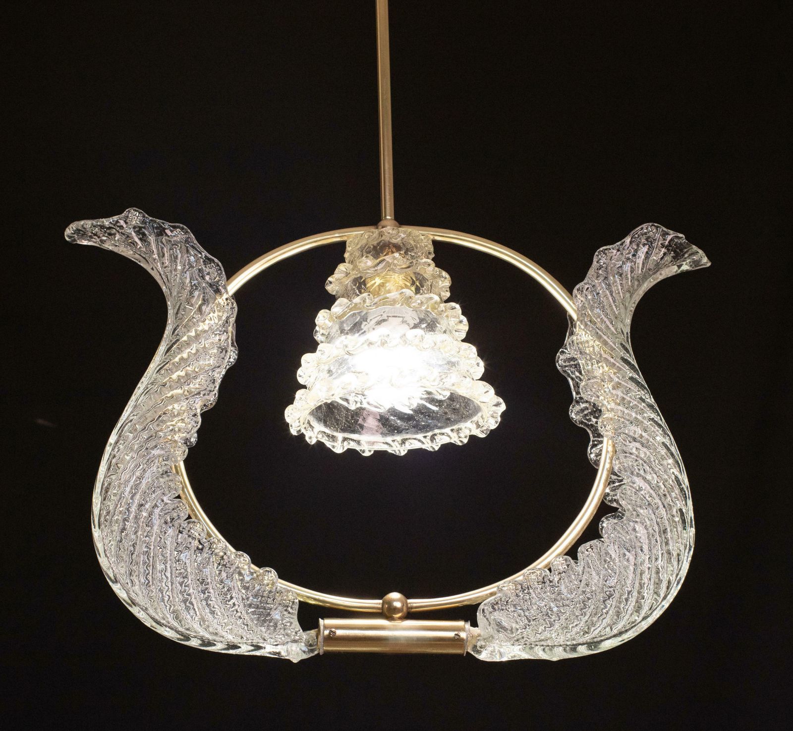 Elegant Art Decò Barovier And Toso Chandelier, 1940s photo for sale