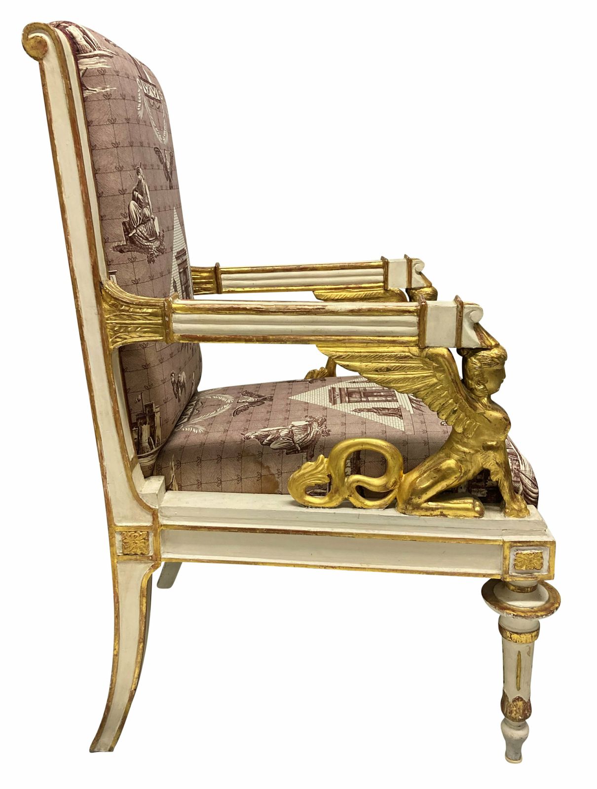 A Painted & Gilded French Empire Armchair photo furniture
