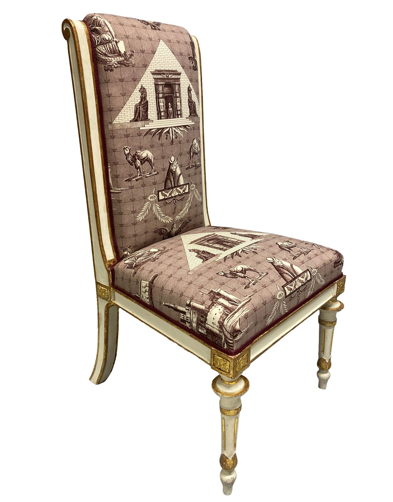 A Pair Of Painted & Gilded French Empire Side Chairs photo Furniture