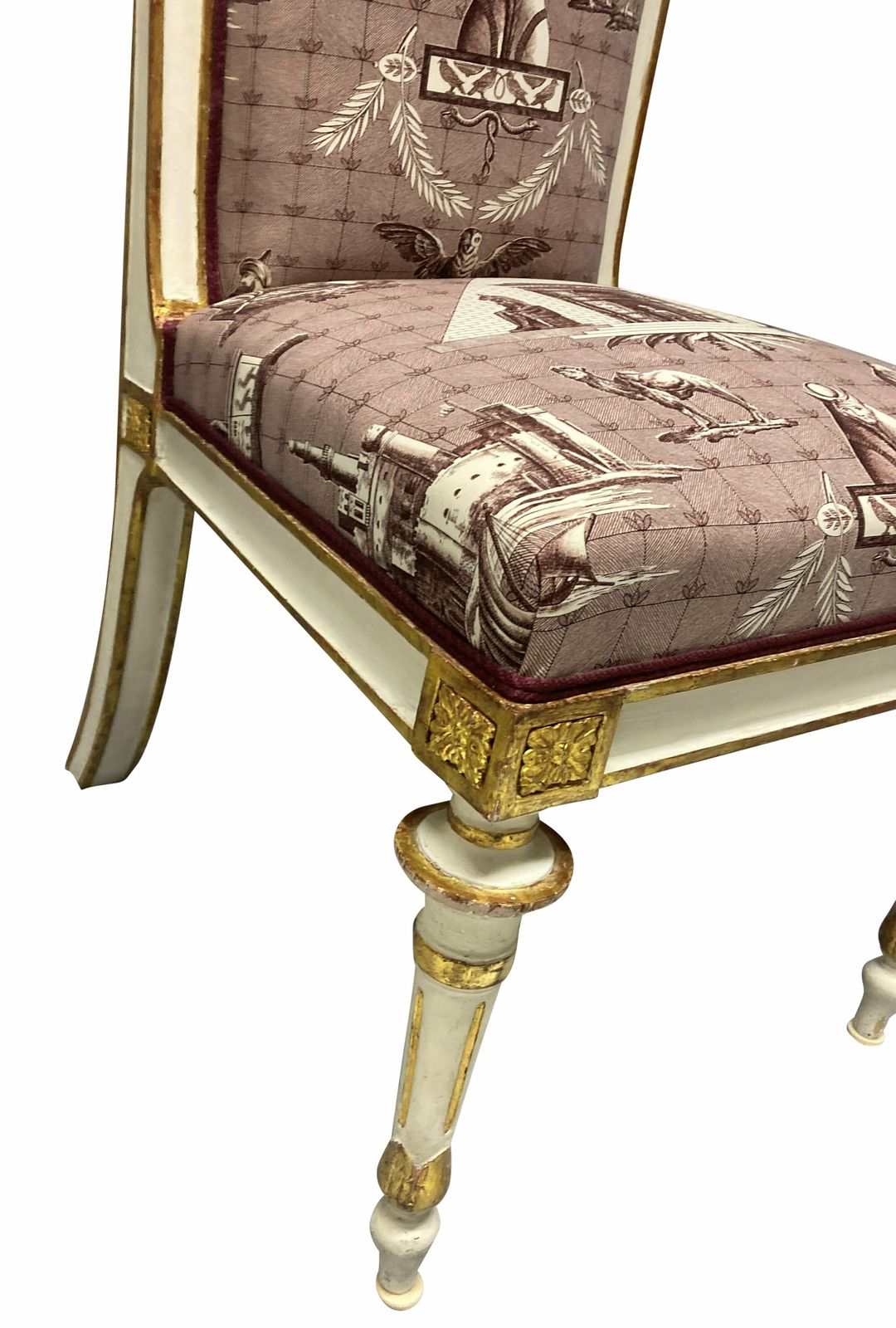 A Pair Of Painted & Gilded French Empire Side Chairs photo vinterior