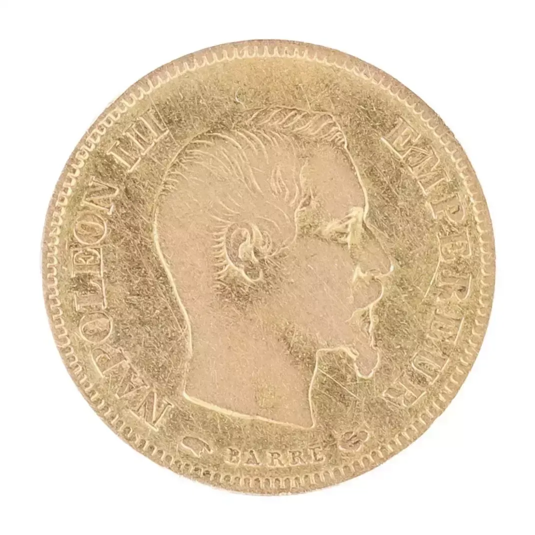 Gold Coin 10 Francs. France, 1856. photo furniture