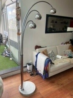 Italian 3 Branch Marble Based Floor Lamp. Base Is 40 Cm Diameter. Used But Not Damaged At All. Good Condition. photo furniture