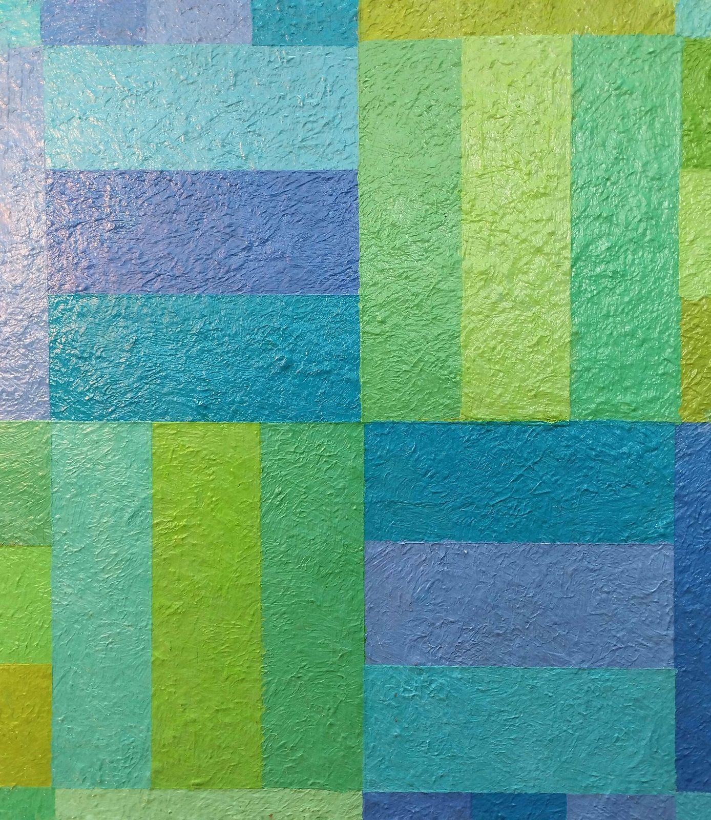 Original Artwork – Blue And Turquoise Geometric Squares – Margaret Sowerby