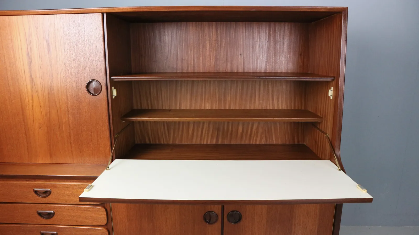 photo buy Louis Van Teeffelen Teak Highboard / Credenza For Wébé, 1960s