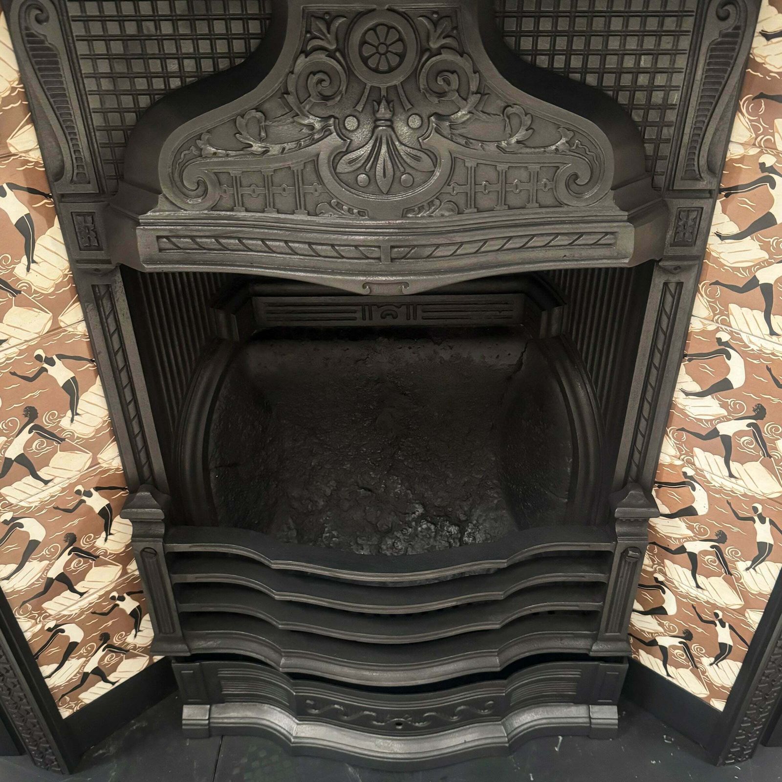 Antique Victorian Tiled Cast Iron Fireplace Insert photo 1200.0