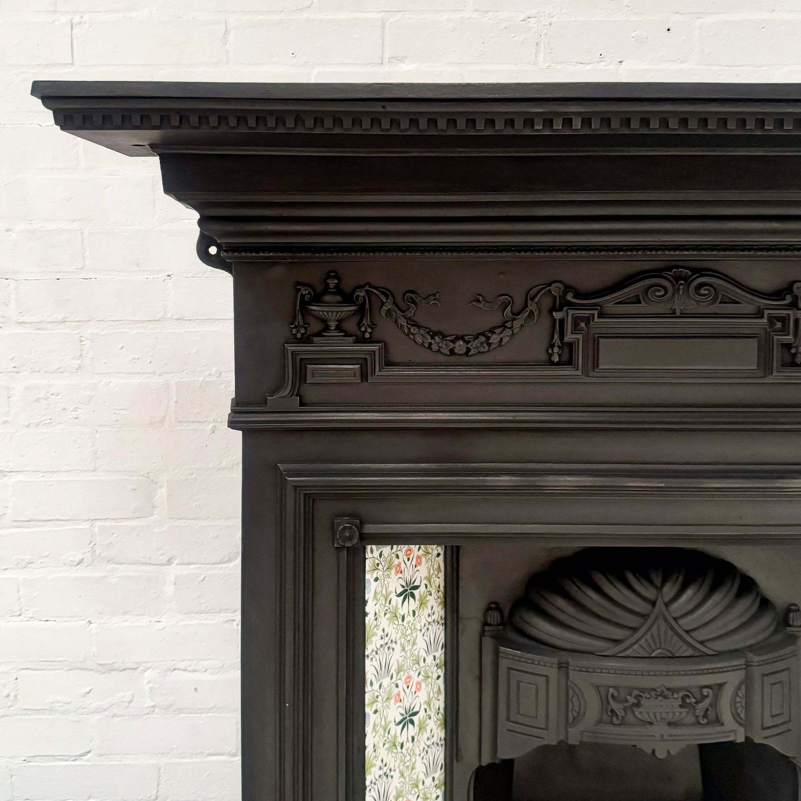 Antique Victorian Tiled Cast Iron Combination Fireplace photo furniture