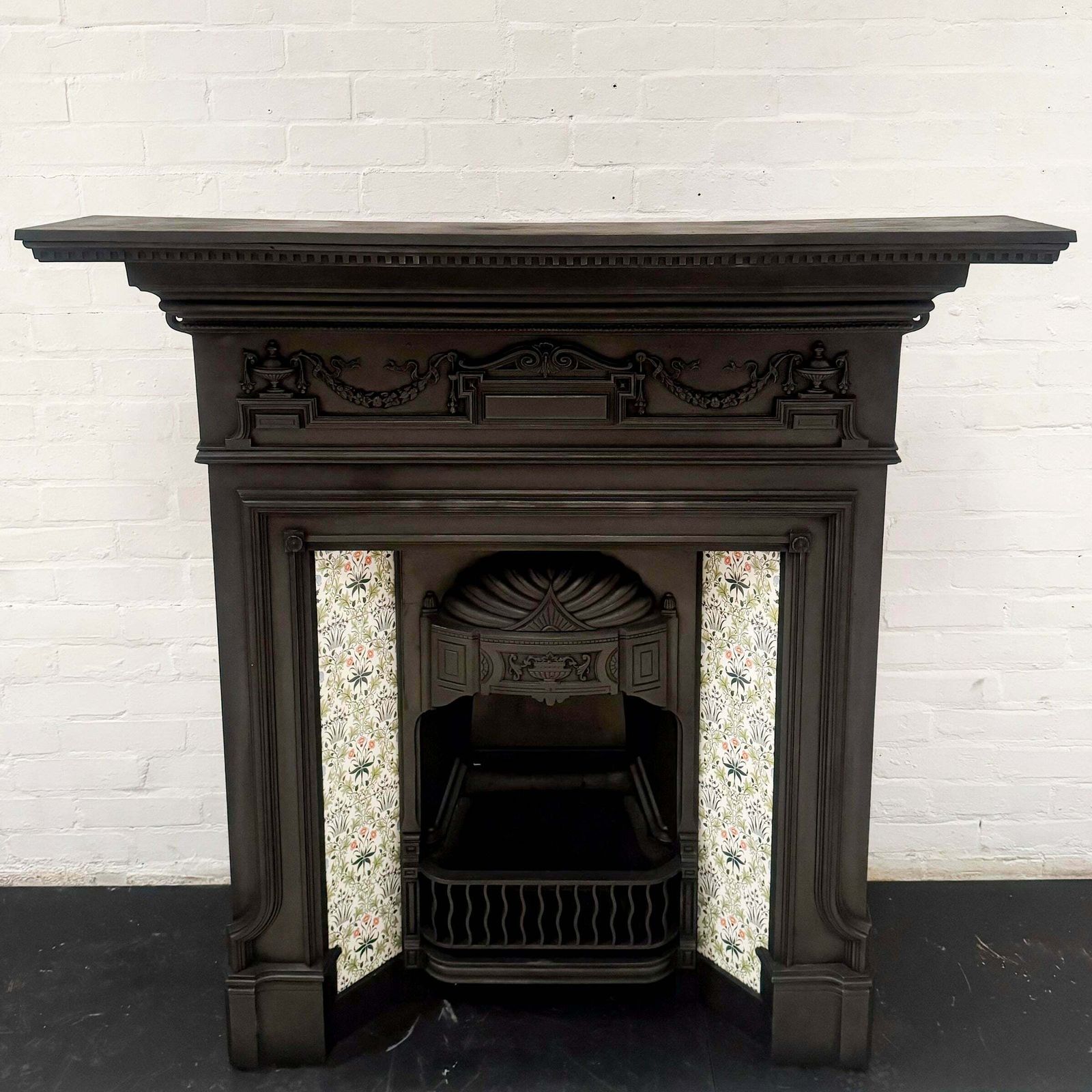 Home Fixtures Antique Victorian Tiled Cast Iron Combination Fireplace photo