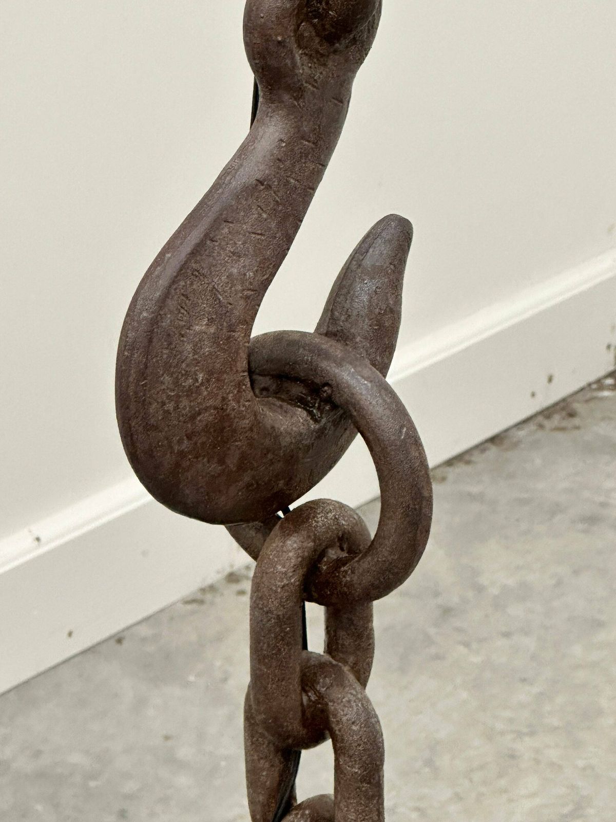Brutalist Cast Iron & Marine Chain Links Floor Lamp, France 1960s. photo 869.0
