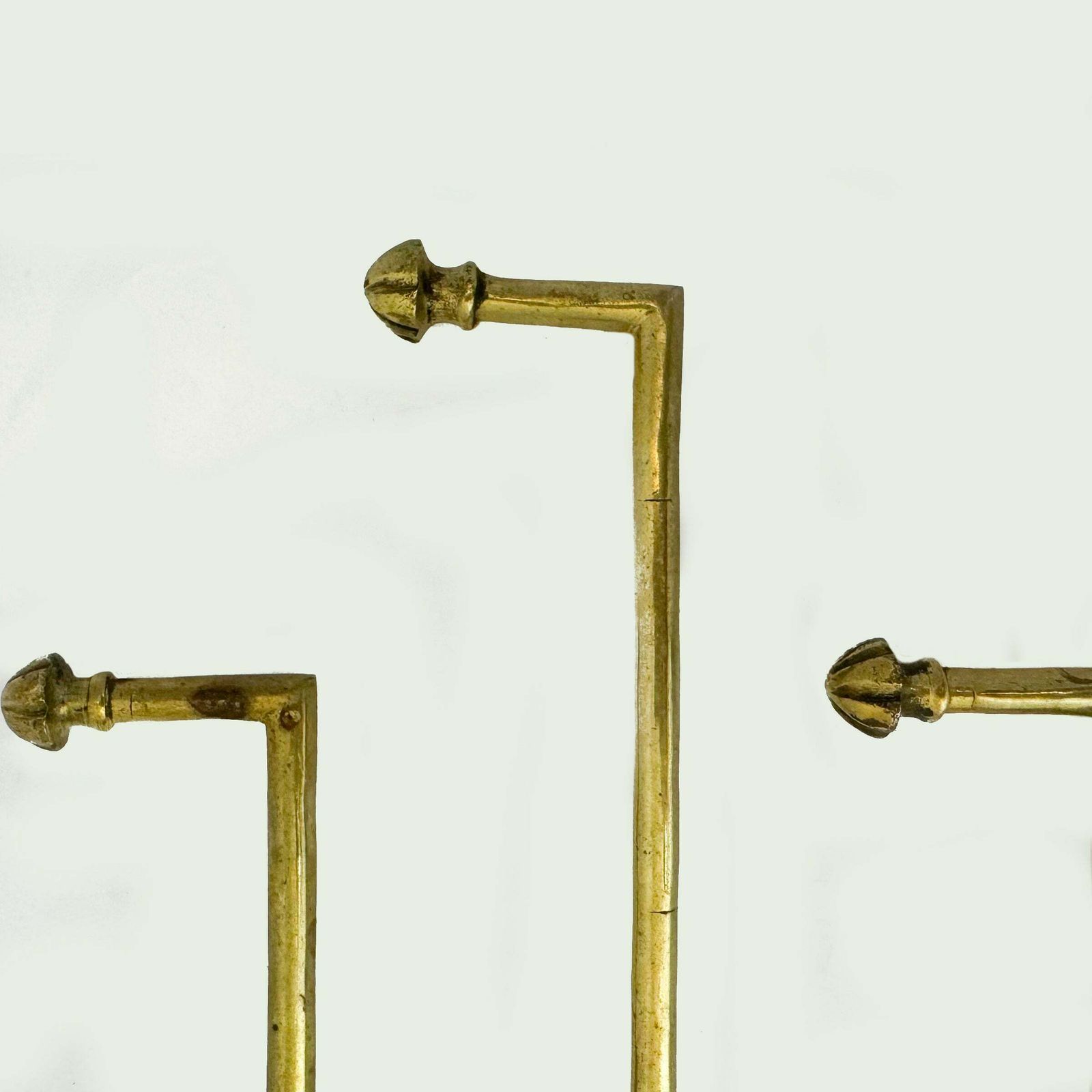 Antique Victorian Brass Door Hooks | Set Of 3 photo furniture