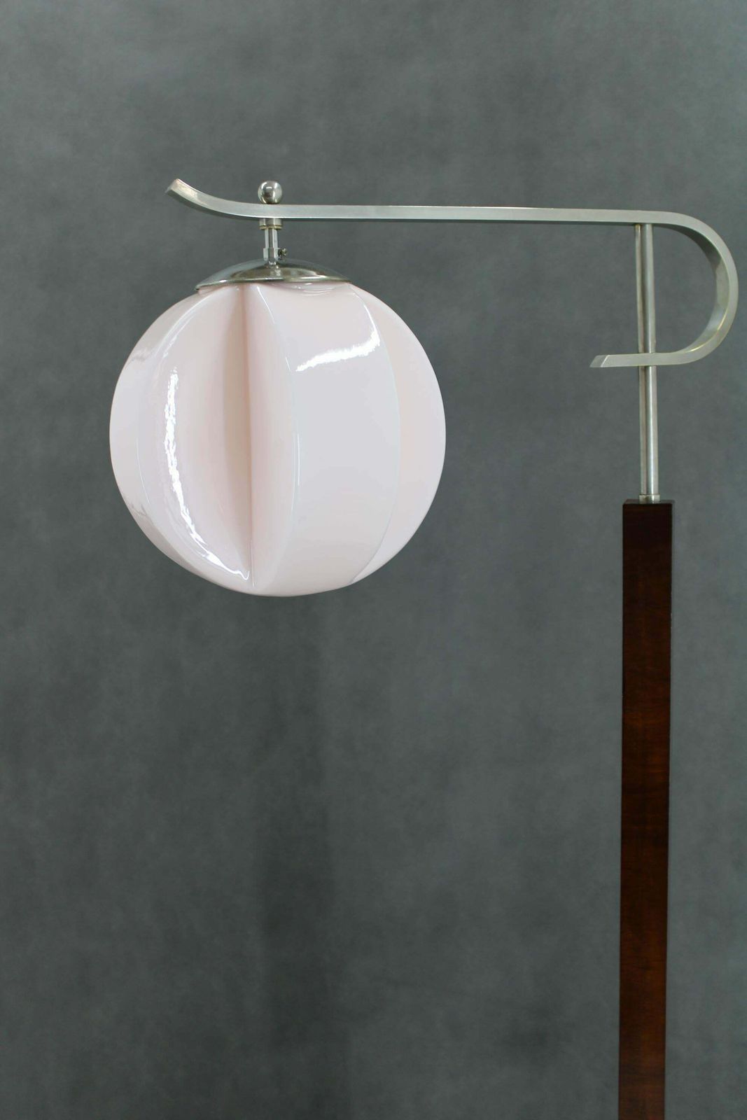 1930s Jindrich Halabala Floor Lamp In Walnut Finish , Restored photo vintage