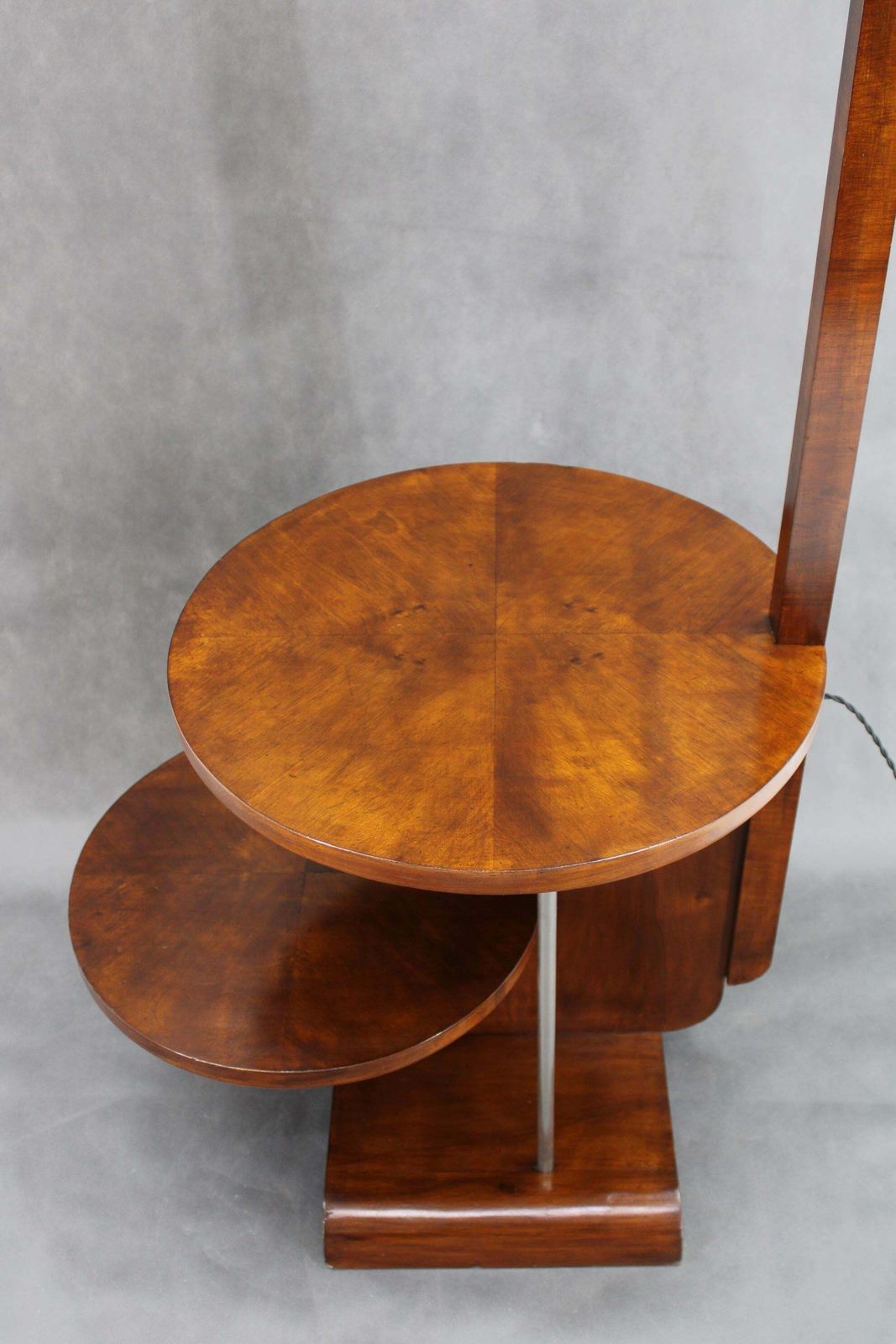 photo furniture 1930s Jindrich Halabala Floor Lamp In Walnut Finish , Restored