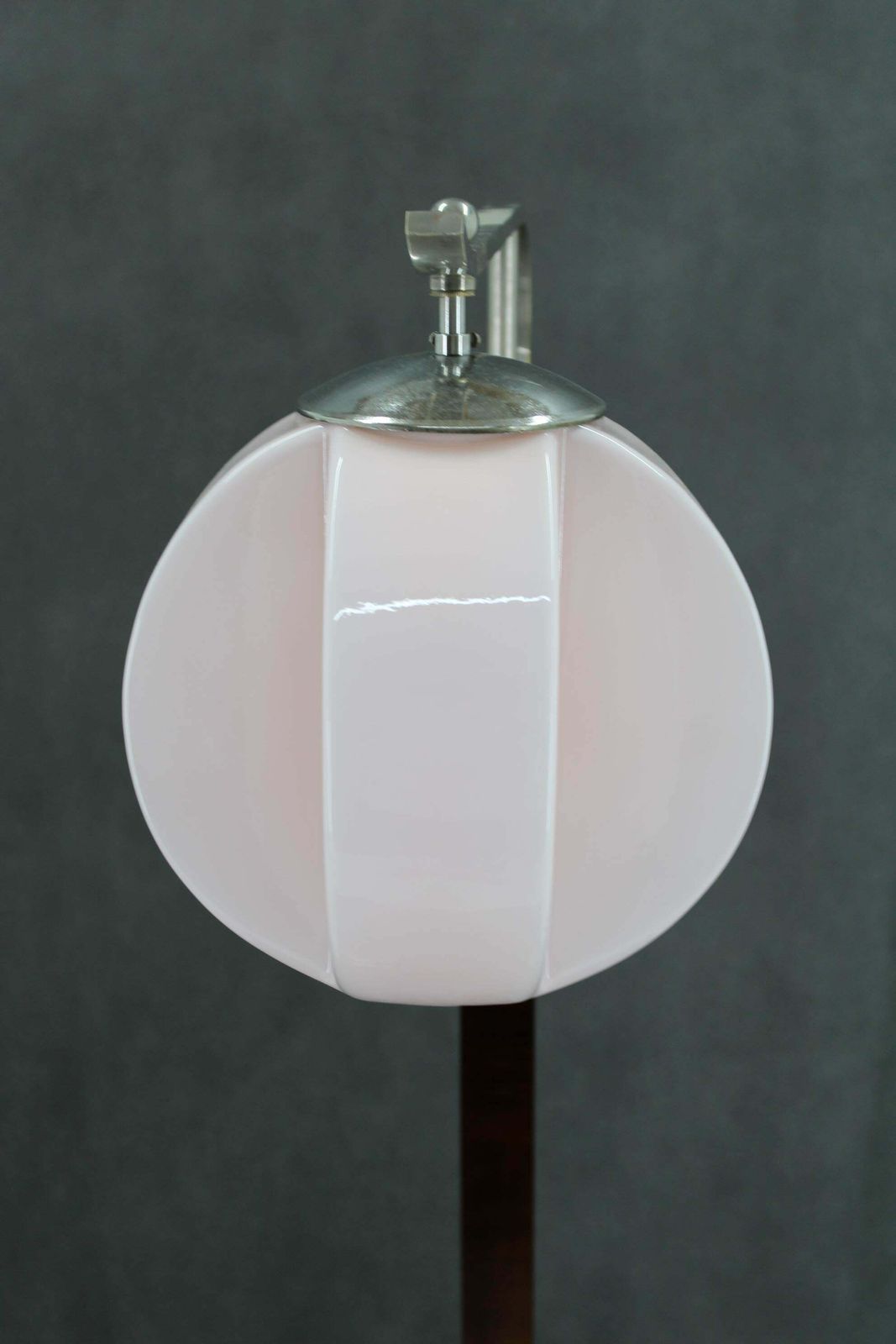photo vinterior 1930s Jindrich Halabala Floor Lamp In Walnut Finish , Restored