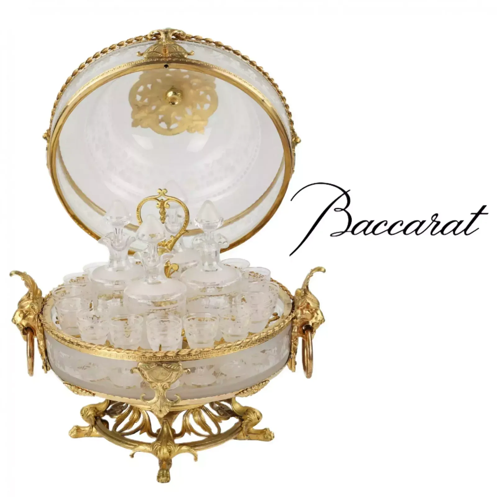 Liquor Bar Made Of Glass And Gilded Bronze From The Belle époque Period. Baccarat. France. 19th Century. photo furniture