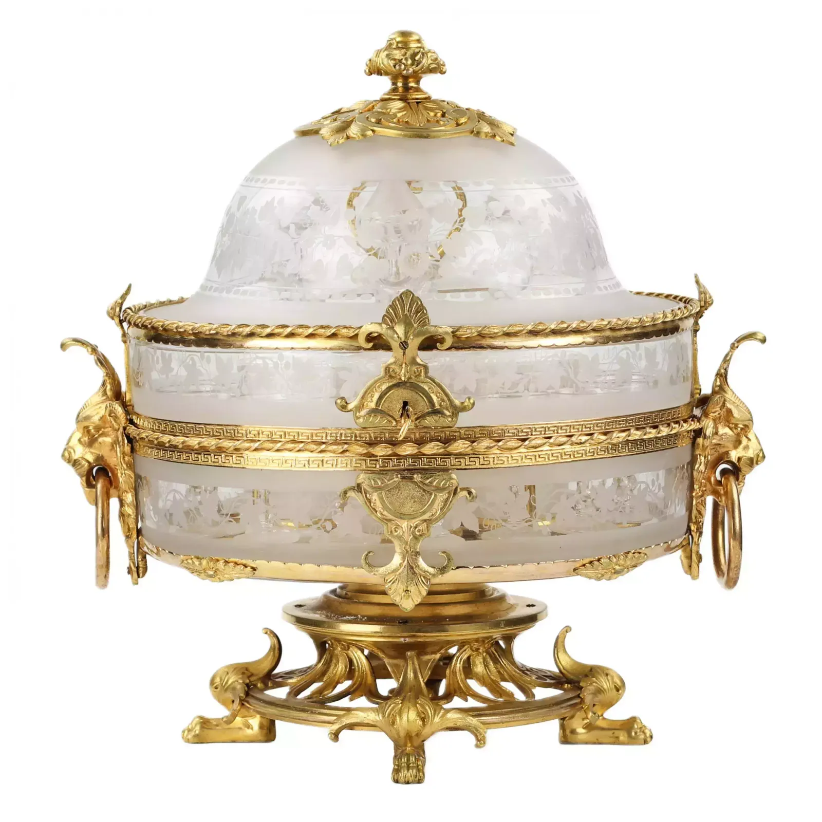 Liquor Bar Made Of Glass And Gilded Bronze From The Belle époque Period. Baccarat. France. 19th Century. photo vintage