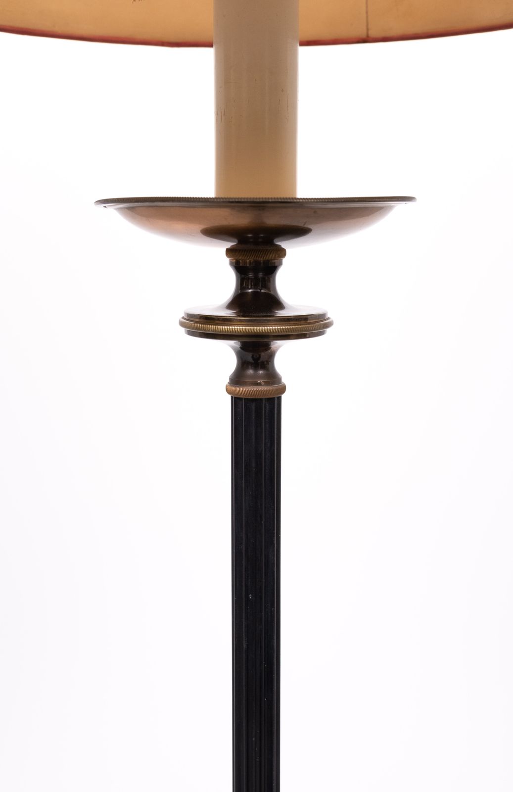 Superb French Tripod Green And Brass Floor Lamp 1950s photo furniture