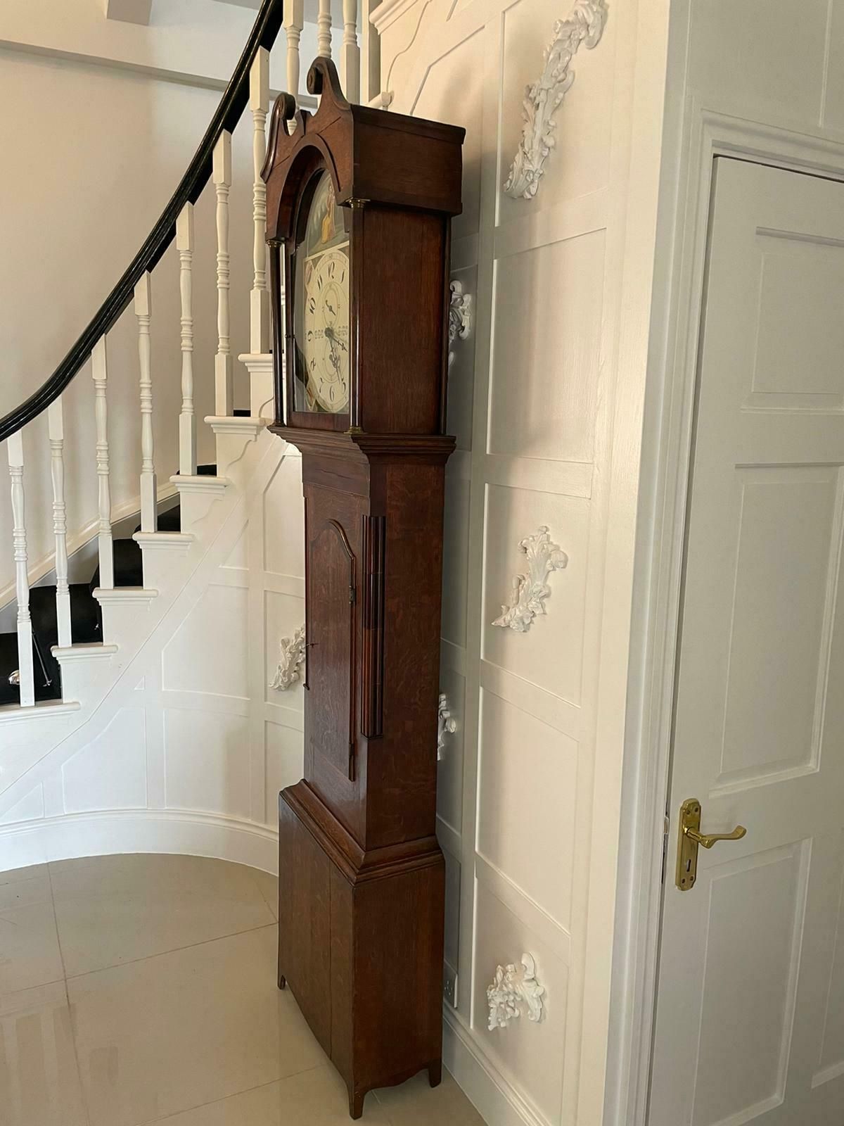photo for sale Antique 19th Century Oak And Mahogany Grandfather Clock By W Prior, Skipton