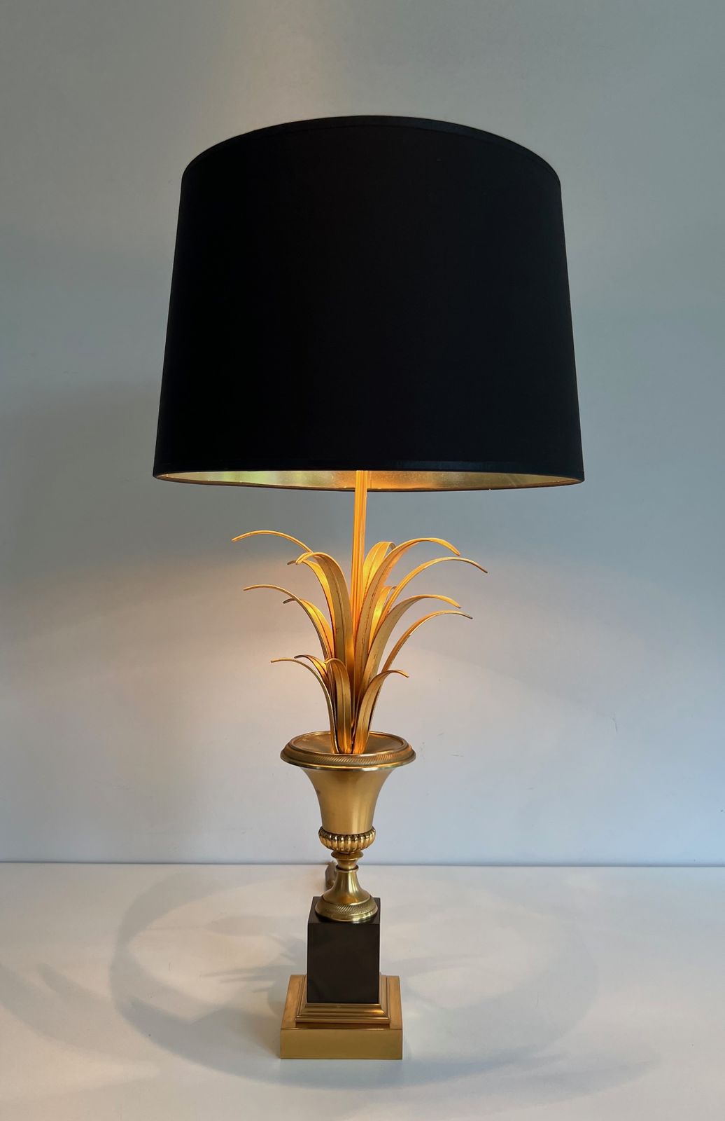 Pair Of Palm Tree Lamps In Chrome And Brass In The Style Of Maison Charles. Circa 1970 photo 2350.0