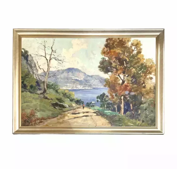 Landscape Painting By Ilio Giannaccini (1897 1968): Mid 20th Century Italy photo Art