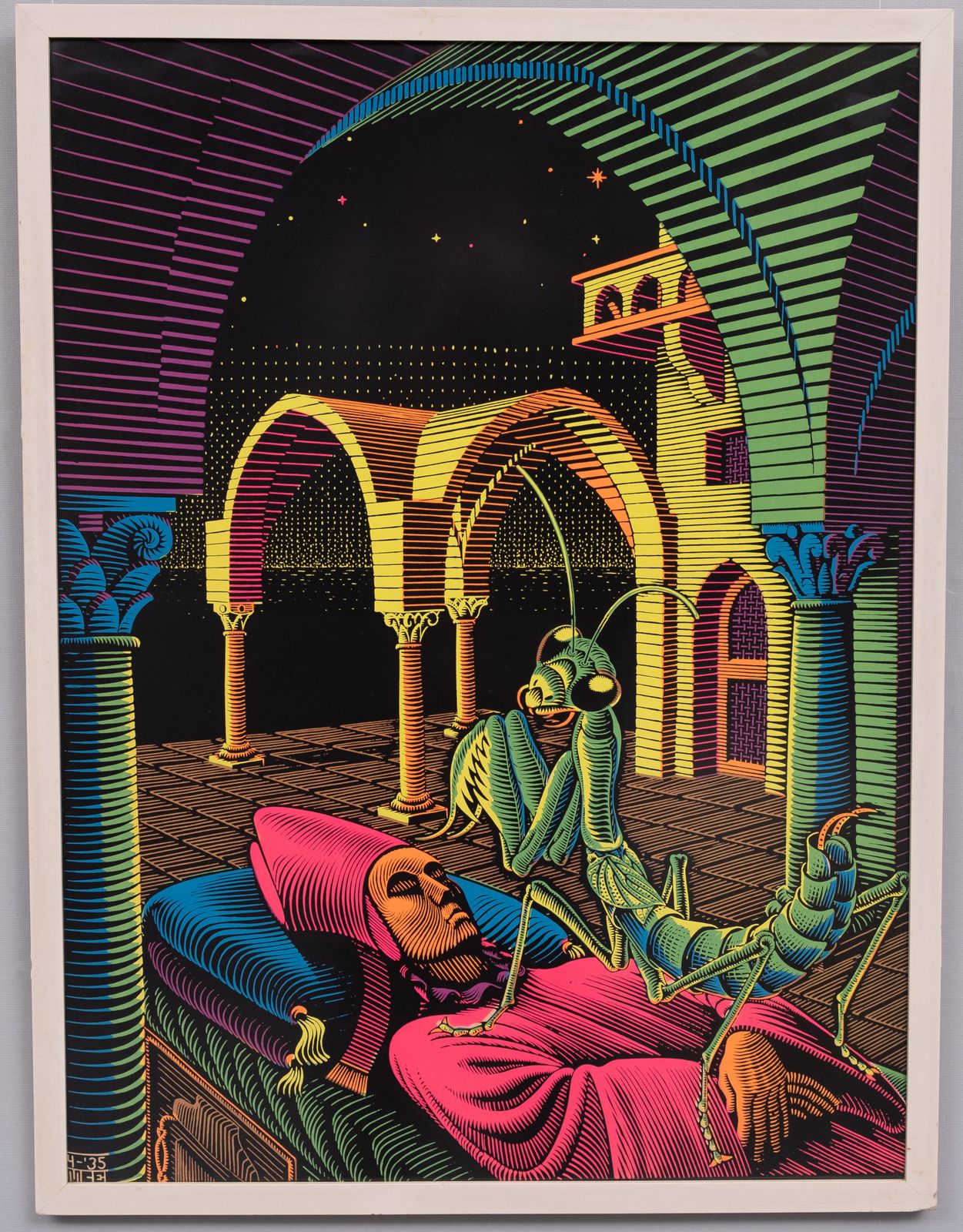 M.C. Escher Black Light Poster ''Dream'' Ca. Jaren 1960