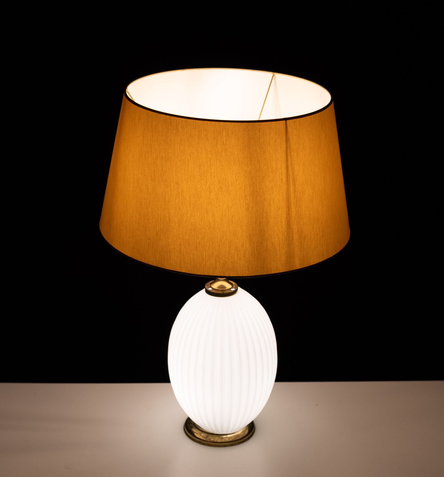 Philips Milk Glass Ribbed Table Lamp Design Louis Kalff 1950s photo furniture
