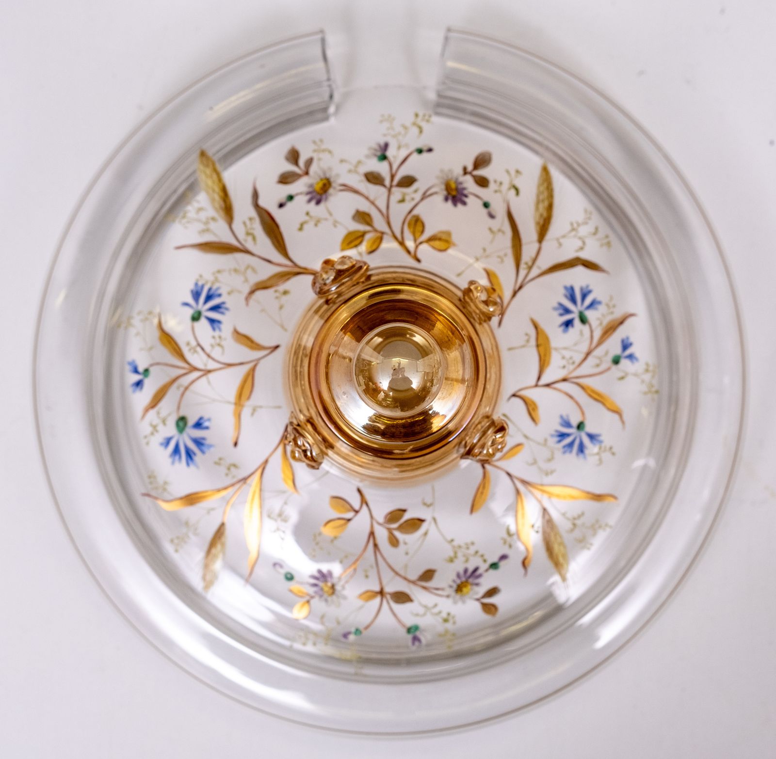 Antiek Geëmailleerd Glazen Serveerset Voor Fruit, Dessert Of Punch. 1880 photo Woonaccessoires