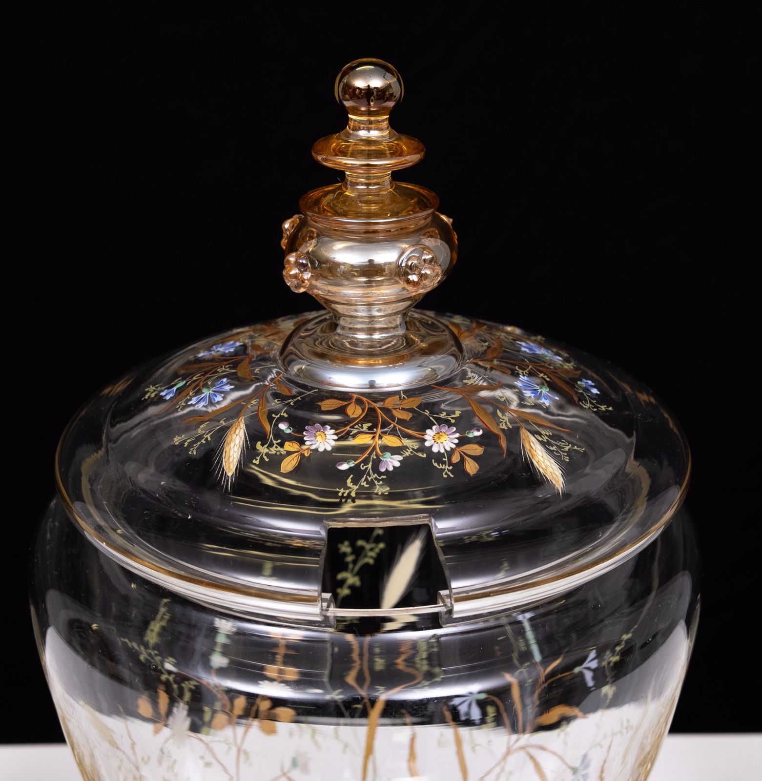 Antiek Geëmailleerd Glazen Serveerset Voor Fruit, Dessert Of Punch. 1880 photo vintage