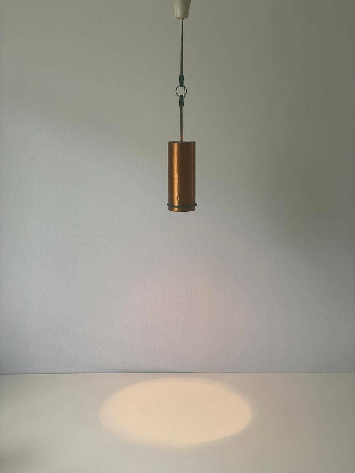 Industrial Unusual Heavy Pendant Lamp With Green Circle Iron Details, 1950s, Berlin, Germany photo for sale
