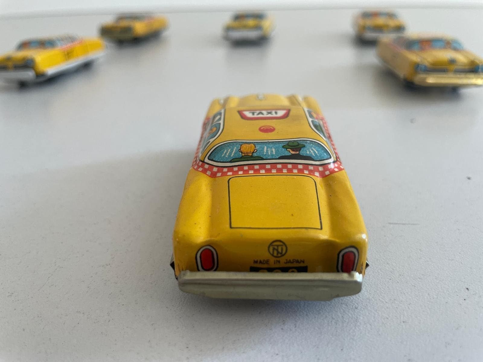 Nt Tin Taxi Toy Car, Set Of 6, Made In Japan photo Home Decor