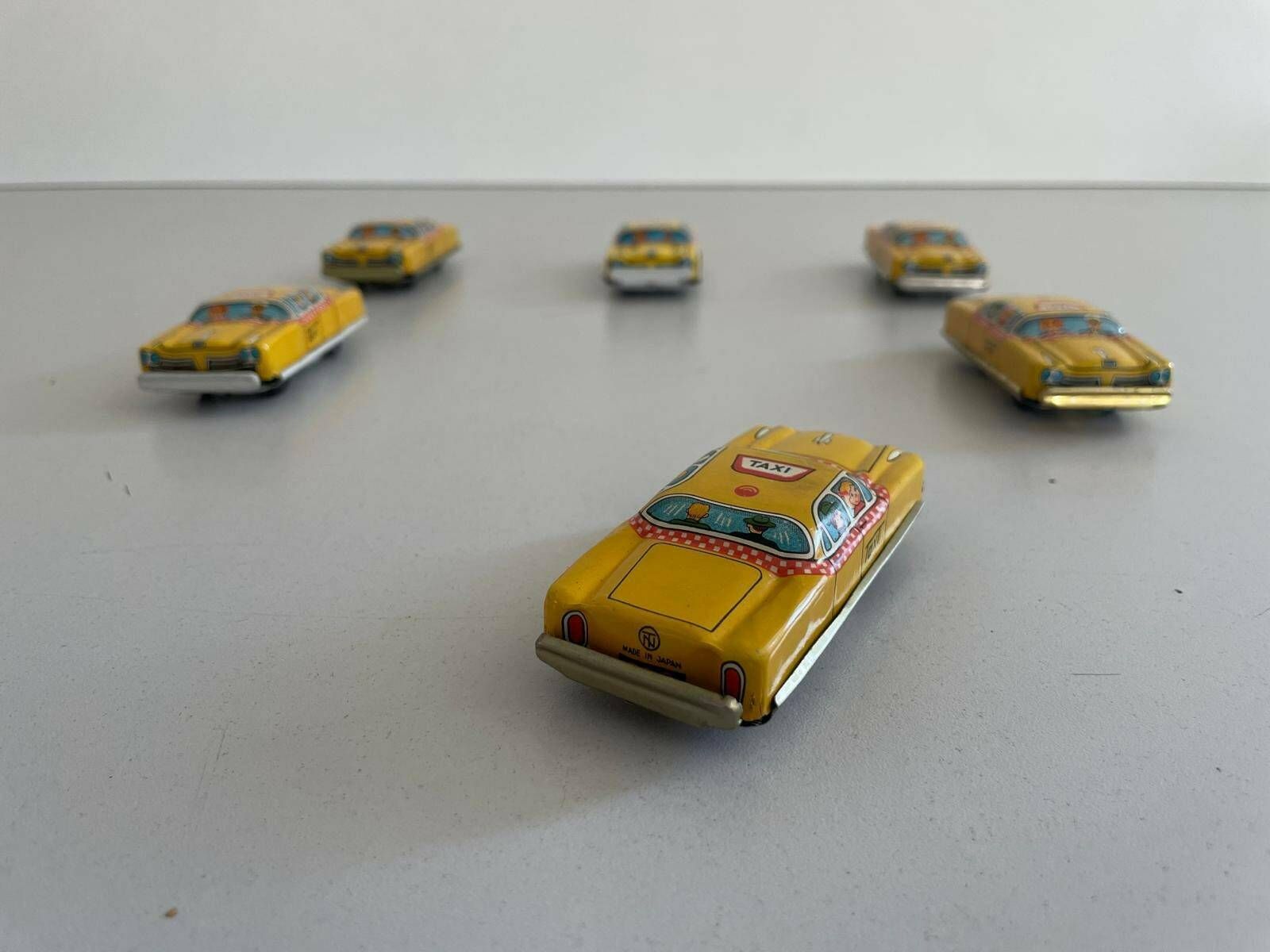 Nt Tin Taxi Toy Car, Set Of 6, Made In Japan photo 164.0
