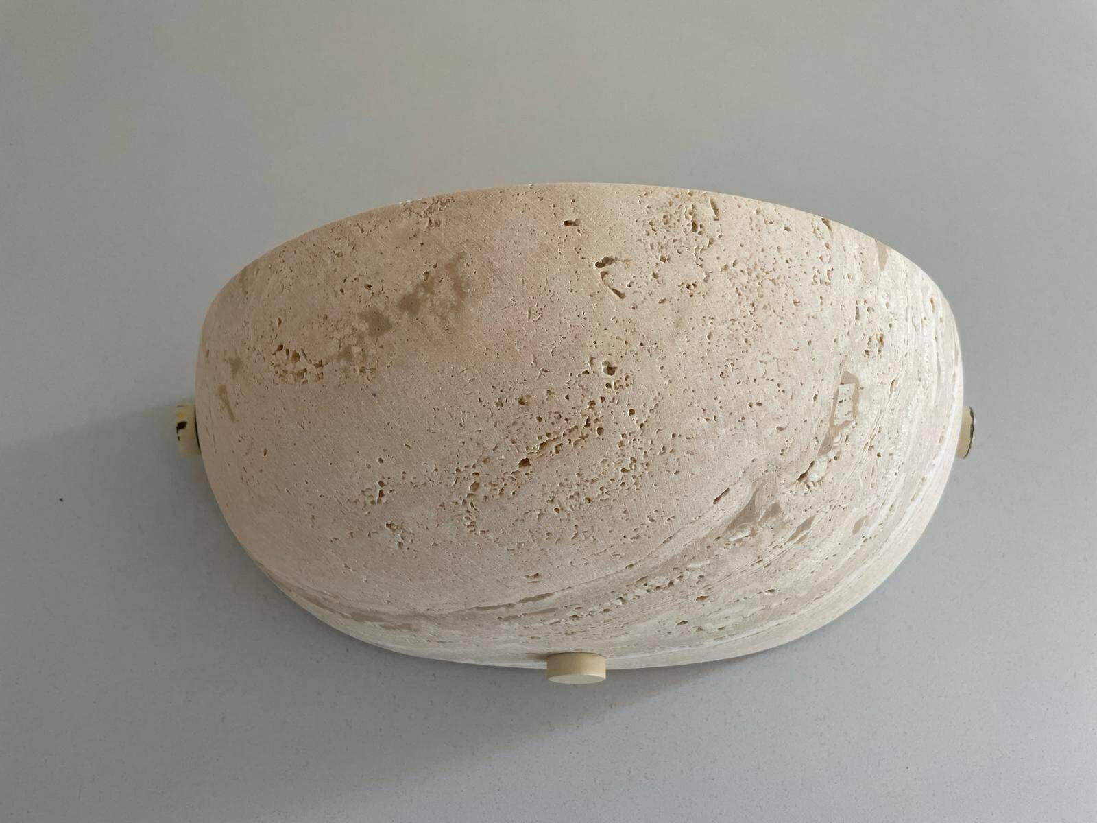 Rare French Travertine Pair Of Sconces, 1960s, France photo buy