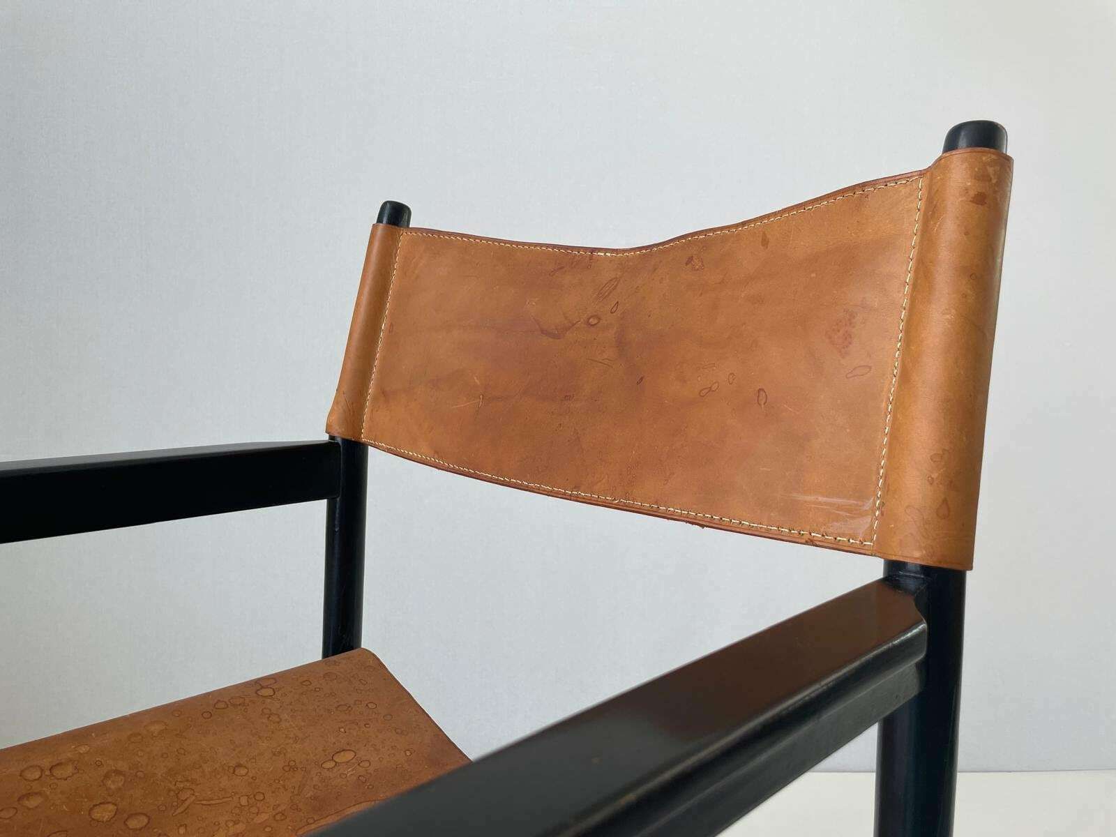 Leather Pair Of Folding Chairs By Kurt Culetto For Horgen Glarus , 1960s, Switzerland photo vinterior