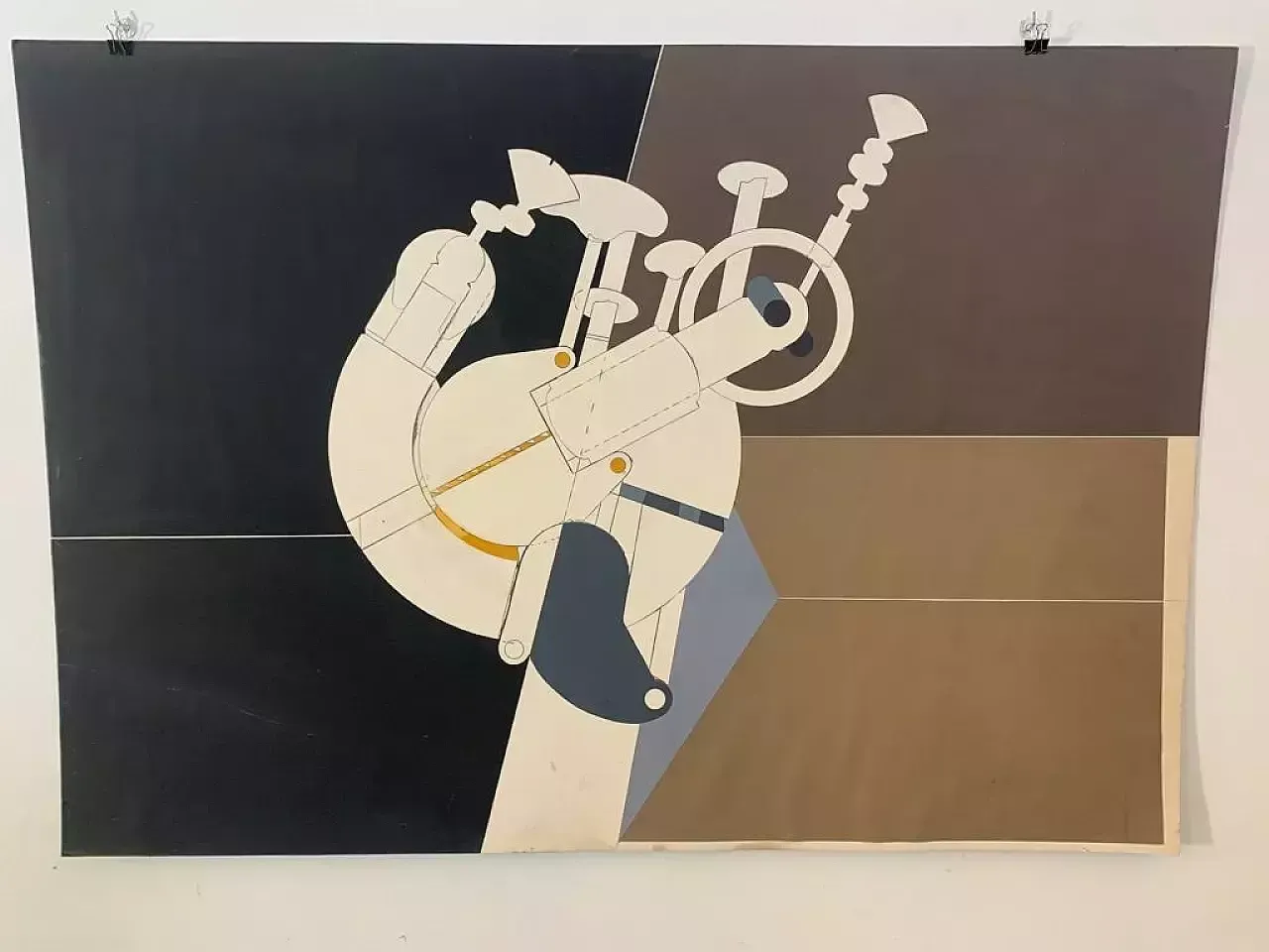 R. Volpini, Element For Space Machine, Mixed Media, 1970s photo Art