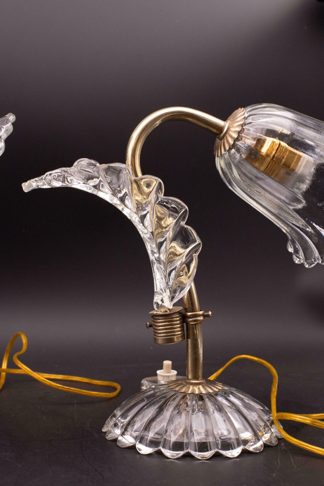 Set Of 2 Art Decò Murano Glass Barovier E Toso Table Lamp, 1940 photo vinterior