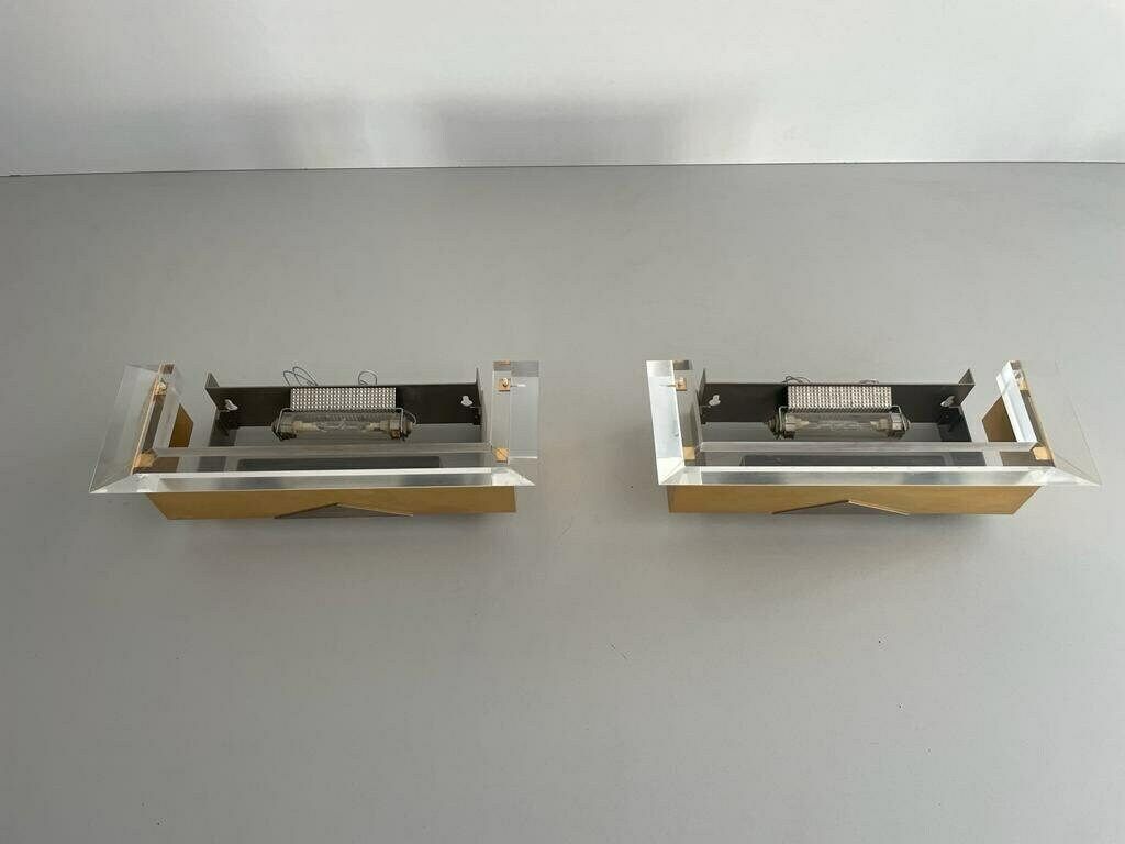 Gold Metal Halogen Sconces By Vereinigte Werkstätten, 1950s, Germany photo Lighting