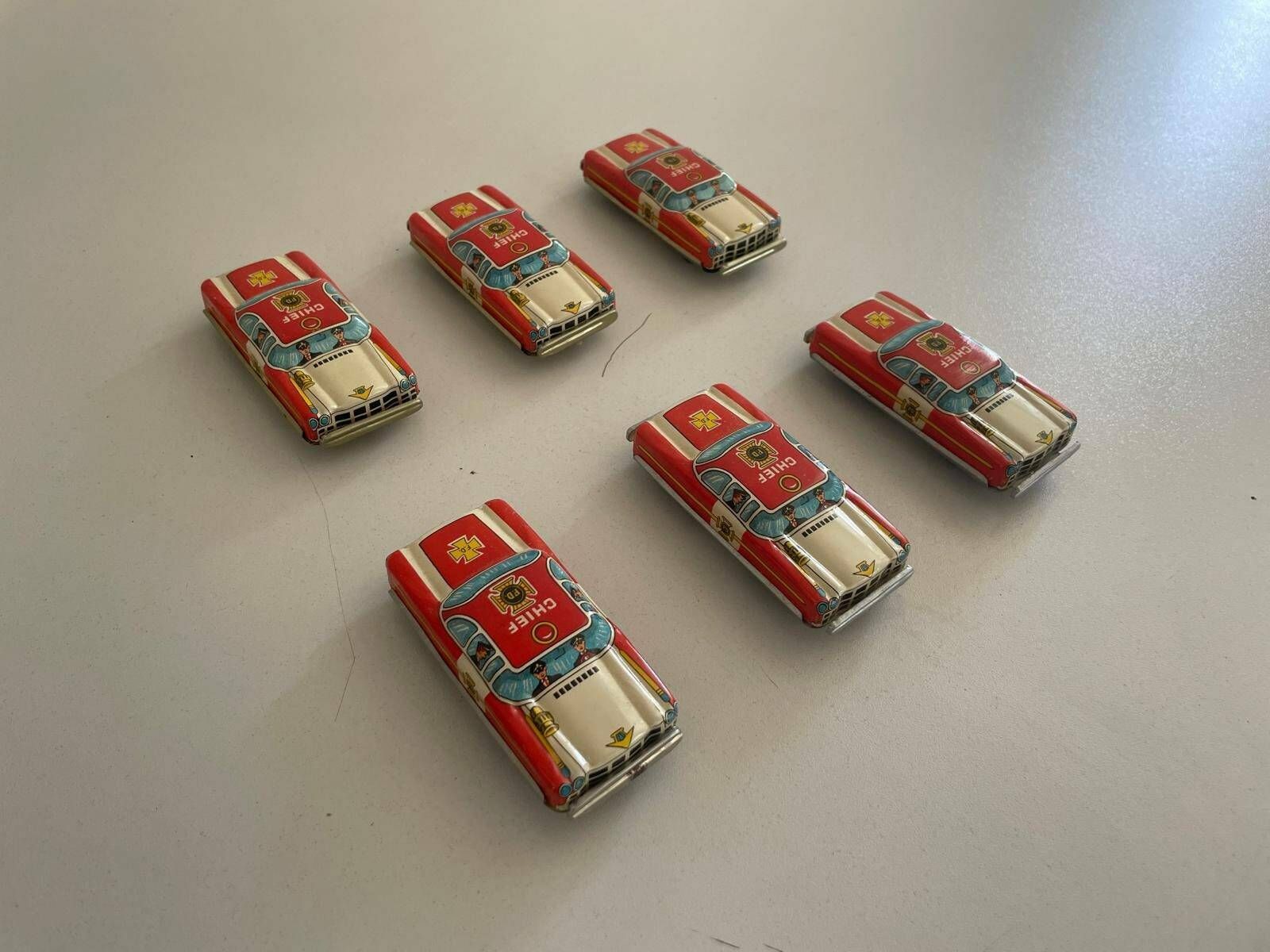 Nt Tin Chief Toy Car, Set Of 6, Made In Japan photo vintage