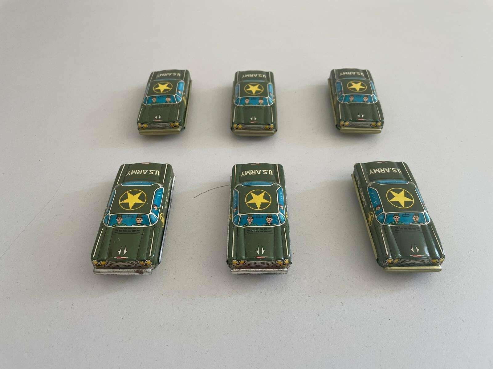 Nt Tin Us Army Toy Car, Set Of 6, Made In Japan photo buy