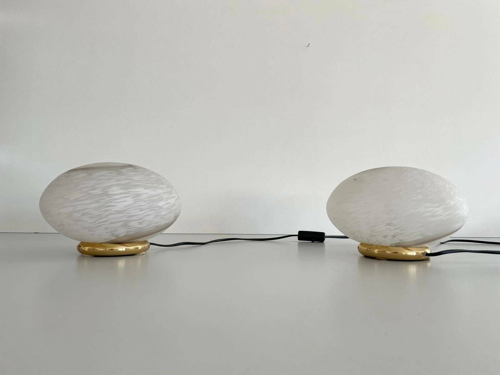 Italian Design Glass Pair Of Table Lamps By Vetri Murano, 1960s, Italy
