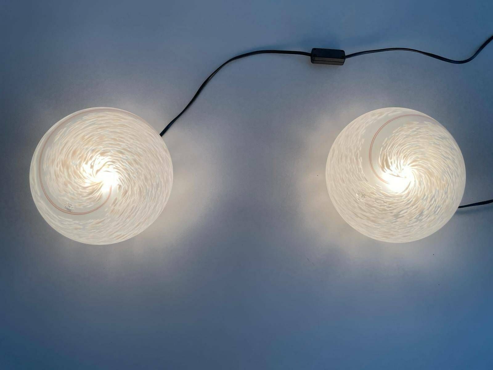 Italian Design Glass Pair Of Table Lamps By Vetri Murano, 1960s, Italy photo vinterior