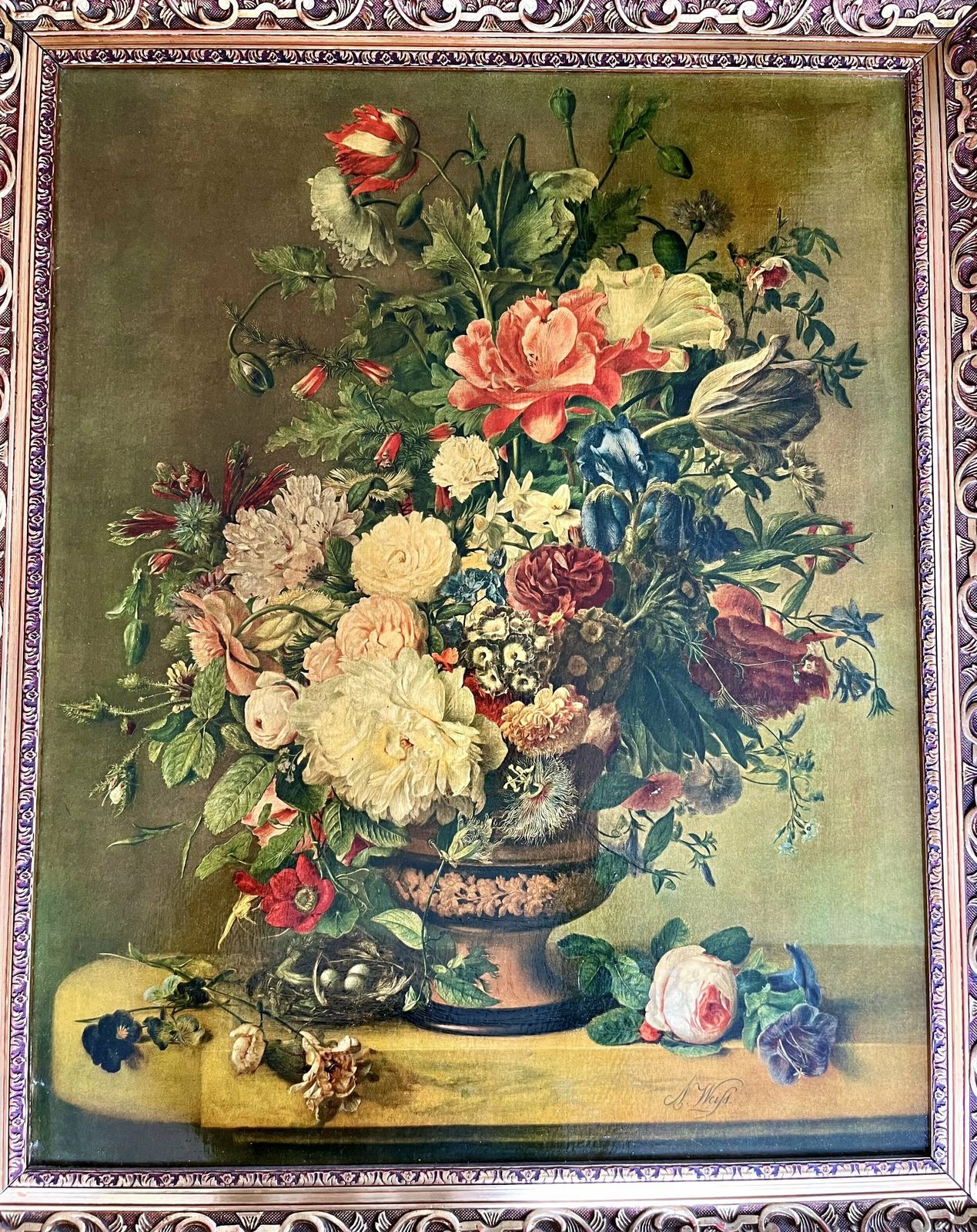 Reproduction Oil Painting Of Anton Weiss Flowerpiece photo for sale