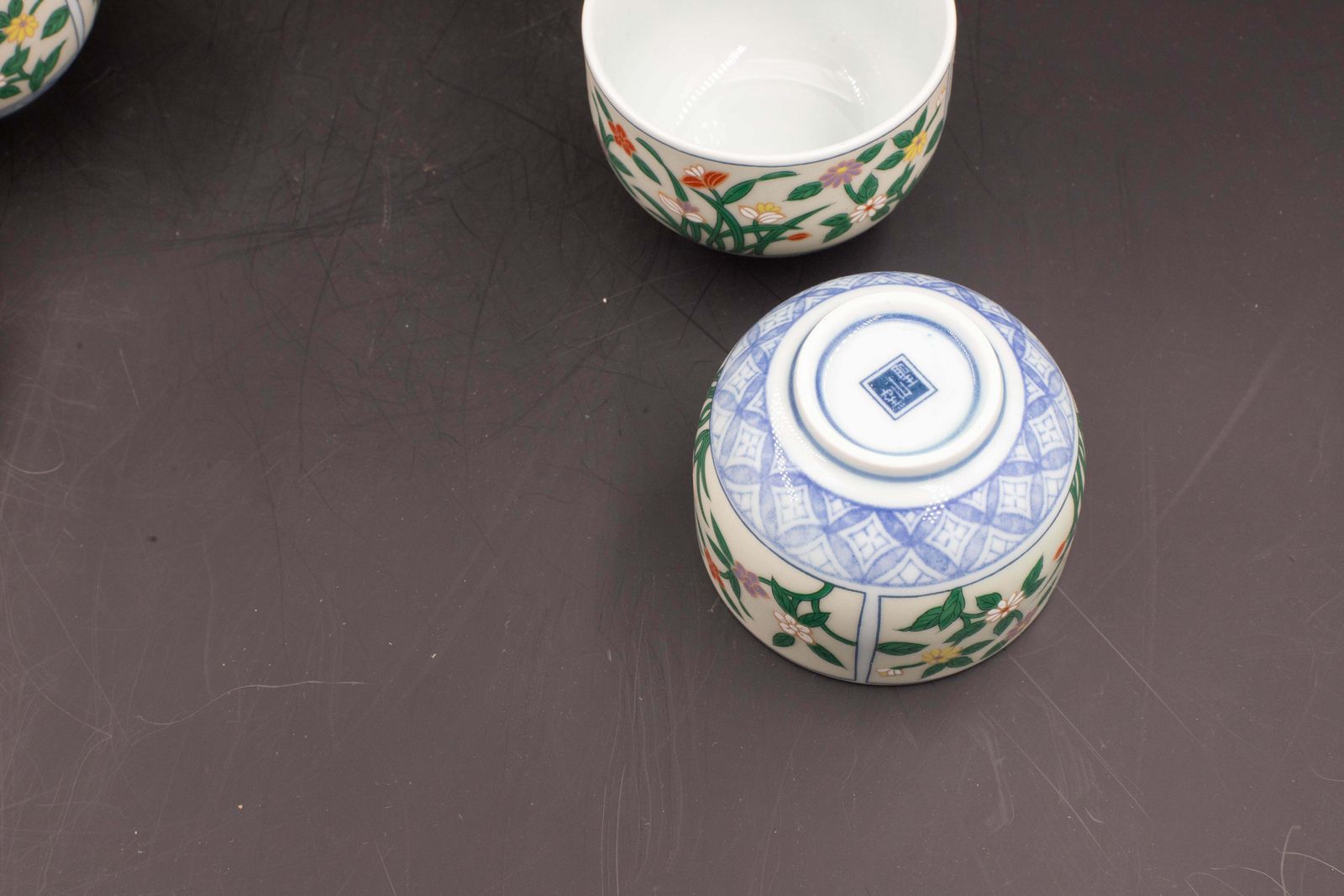 photo for sale Japanese Tea Set Tea Pot Strainer Cups Set Of 6 Hand Painted Celadon