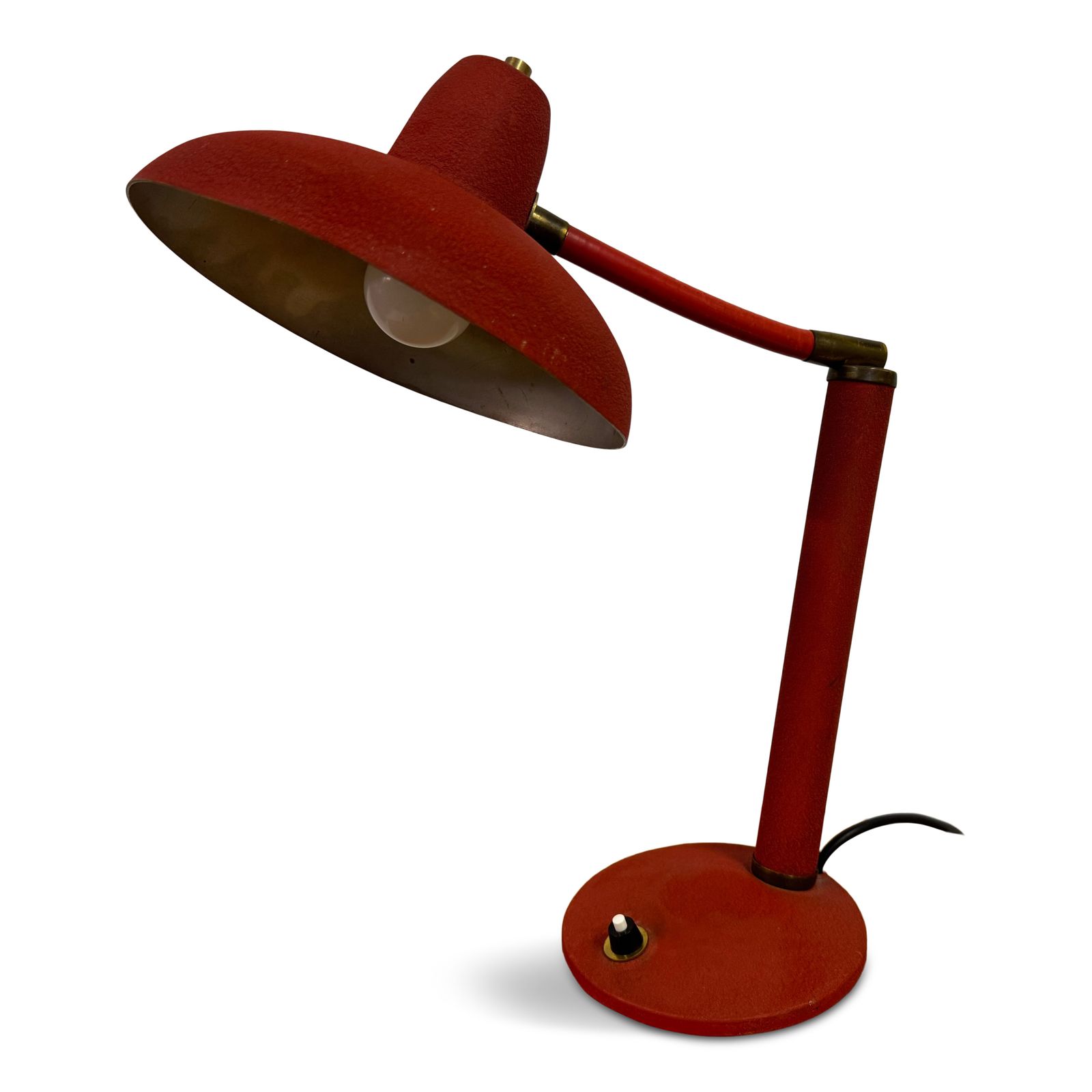 1950s Red Italian Table Lamp, Vintage