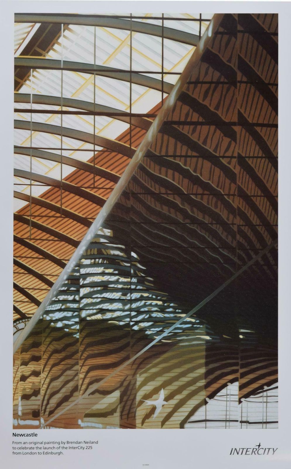 Brendan Neiland Newcastle Station Original Vintage Poster By Brendan Neiland 1991