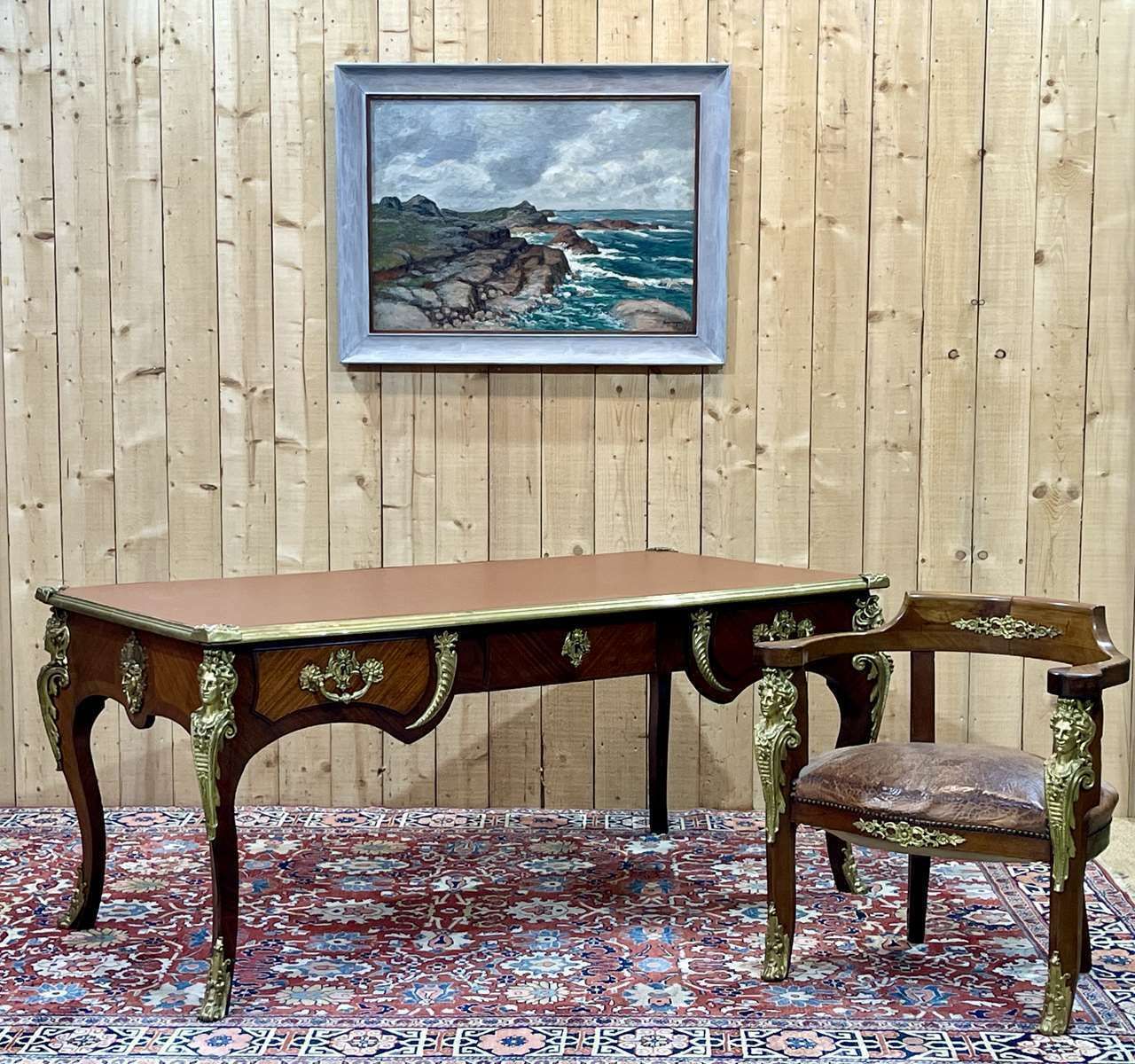 Desk Regency Style, Napoleon III Period Late 19th Century photo Furniture