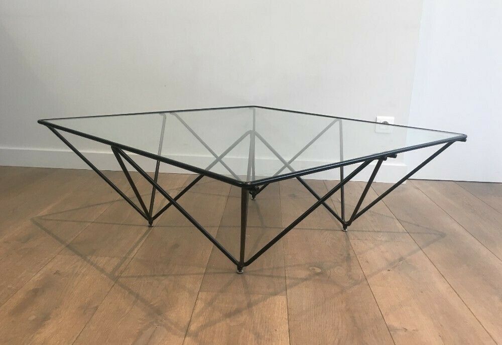 Paolo Piva. Black Lacquered Pyramidal Coffee Table photo 2500.0