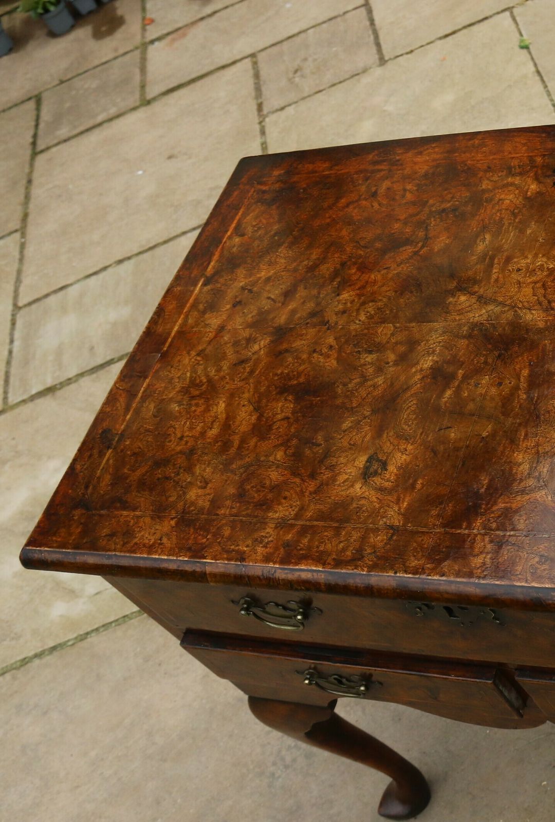 English Mid 18th Century Burr Elm Lowboy Or Table, Circa 1750 photo vintage
