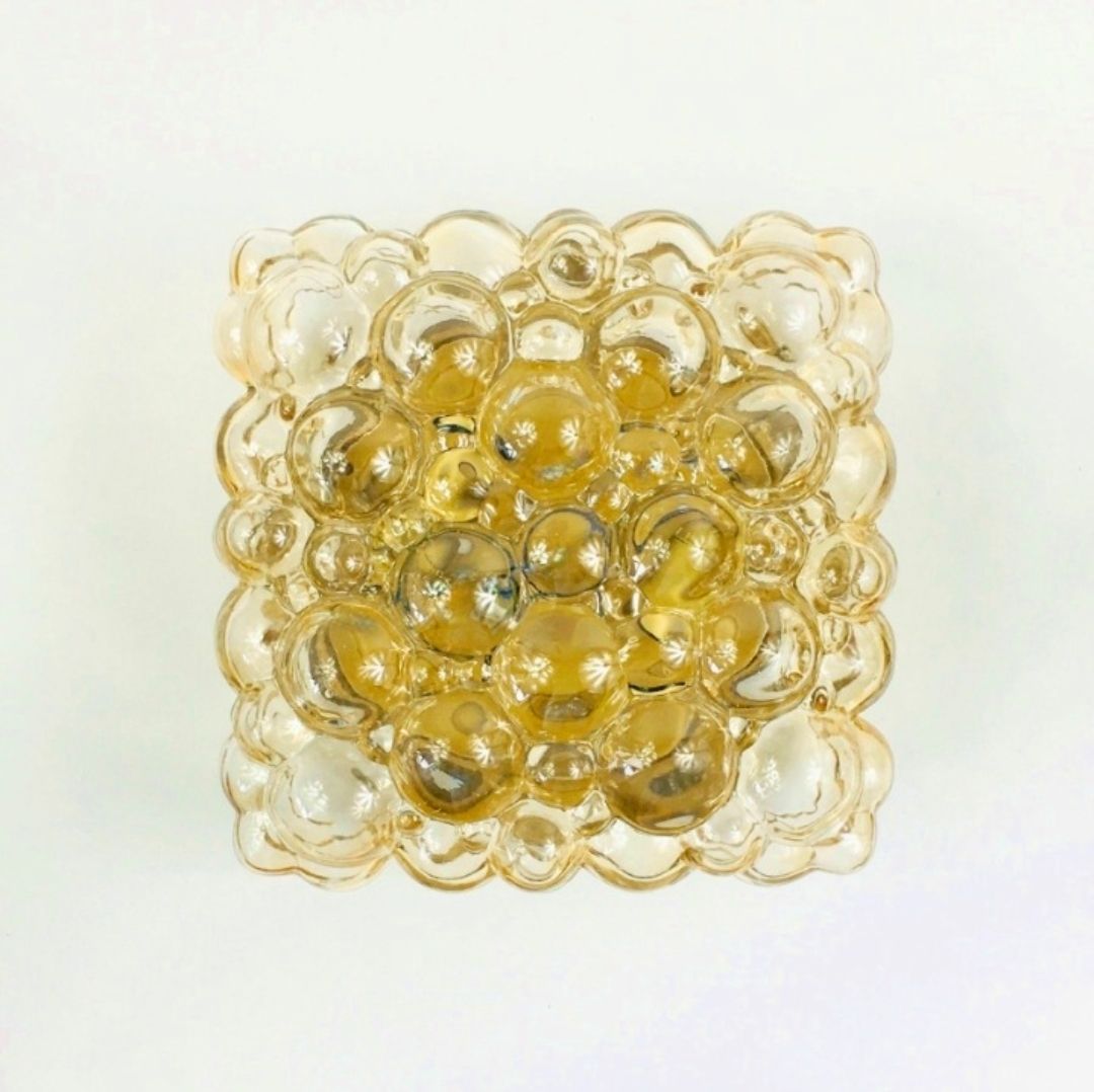Large Amber Bubble Glass Ceiling Light/Flush Mount By Helena Tynell For Limburg, Germany, 1960s photo furniture