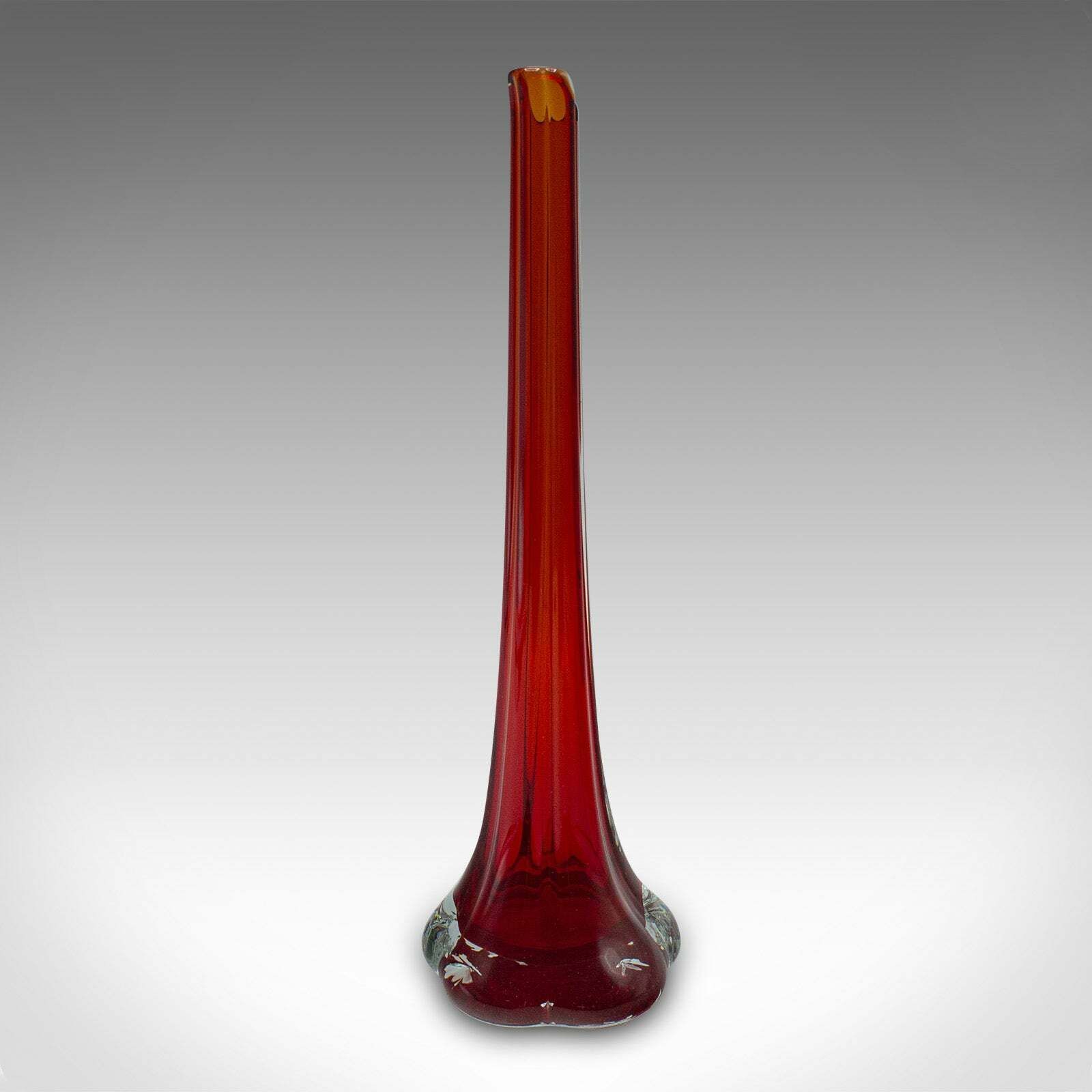 Vintage Slimline Posy Flute, English, Art Glass, Stem Vase, Mid Century, C.1960 photo Home Decor