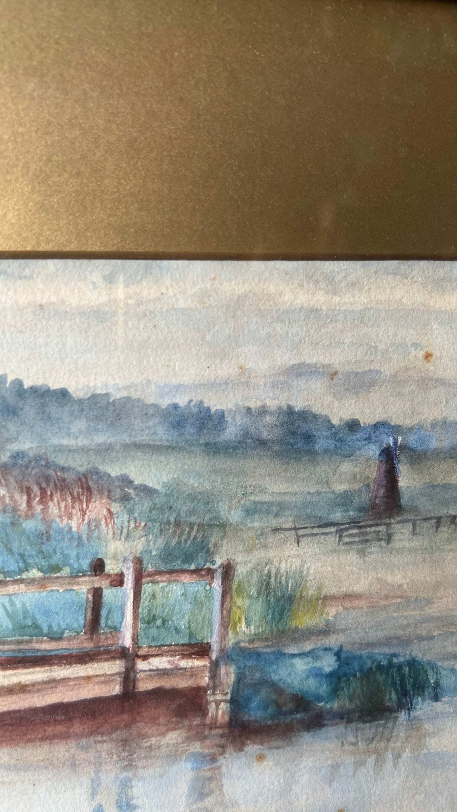 Antique Early 1900’s Framed And Signed Watercolour Landscape Painting photo vintage